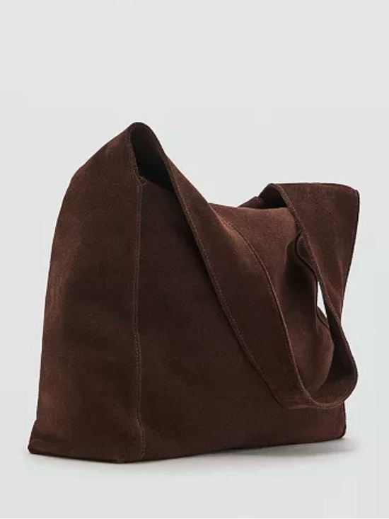 Mango Handbags - Mango Suede Shoulder Bag -Deep Brown